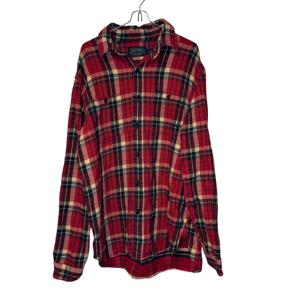 Polo Country Ralph Lauren Mens Shirt Flannel Plaid Lumberjack Gorpcore Large